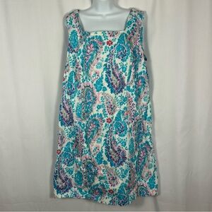Talbots Cotton paisley sleeveless dress 14W